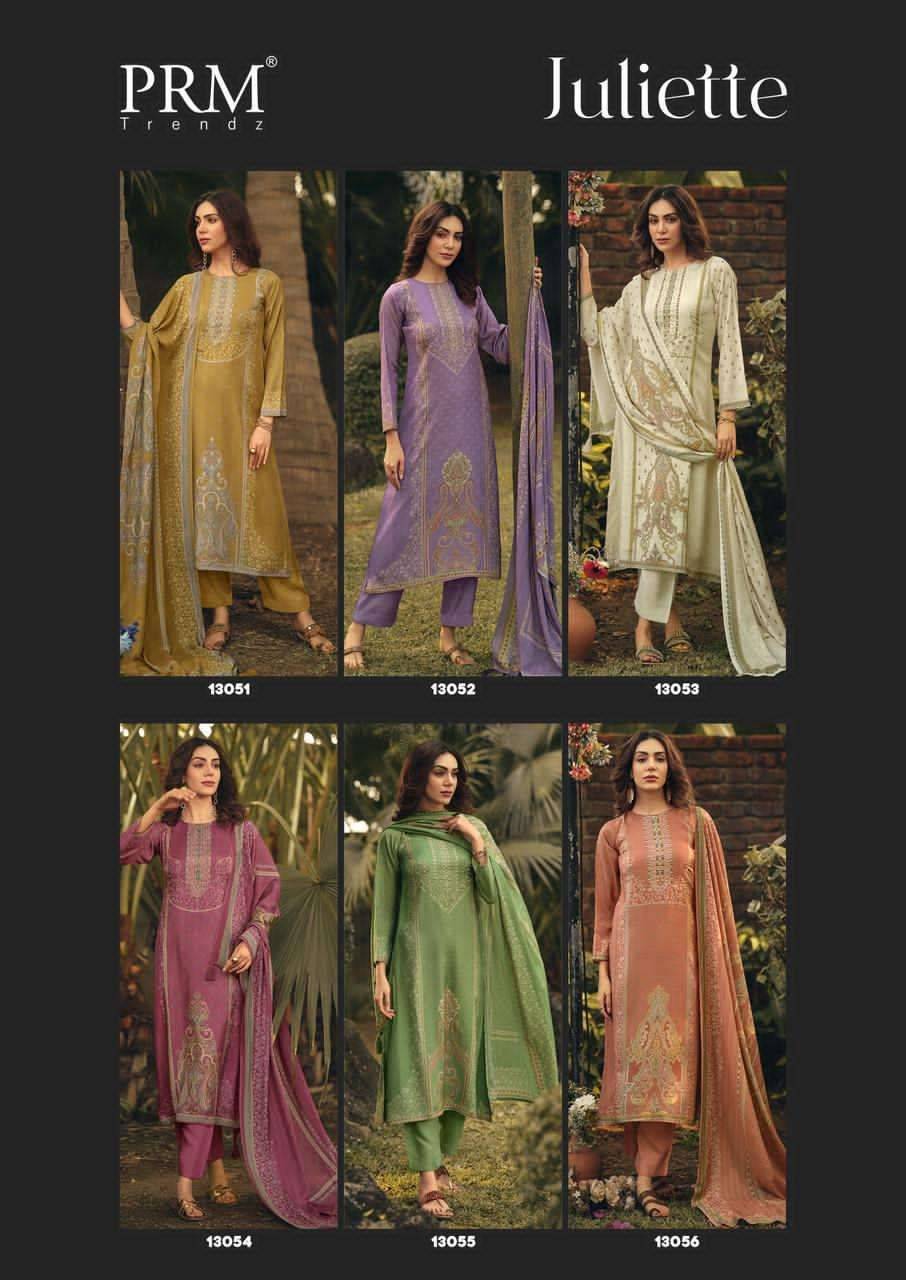 JULIETTE By PRM TRENDZ 13051 To 13056 Series Stylish Beautiful Colourful PURE BEMBERG SILK Dresses At Wholesale Price